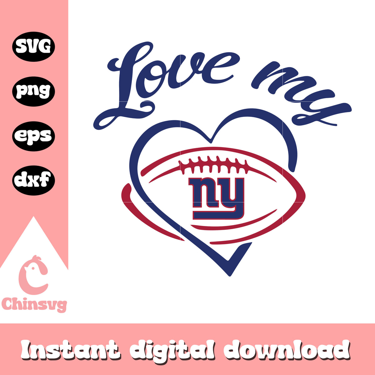 Love my ny giants nfl logo design svg, new york giants svg