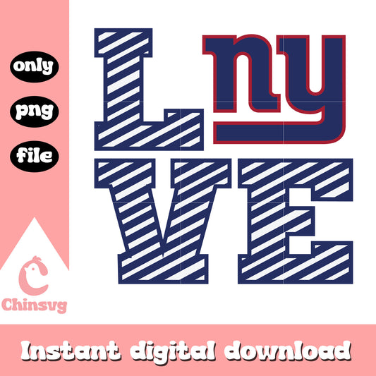 Love new york giants team design svg, love nfl svg