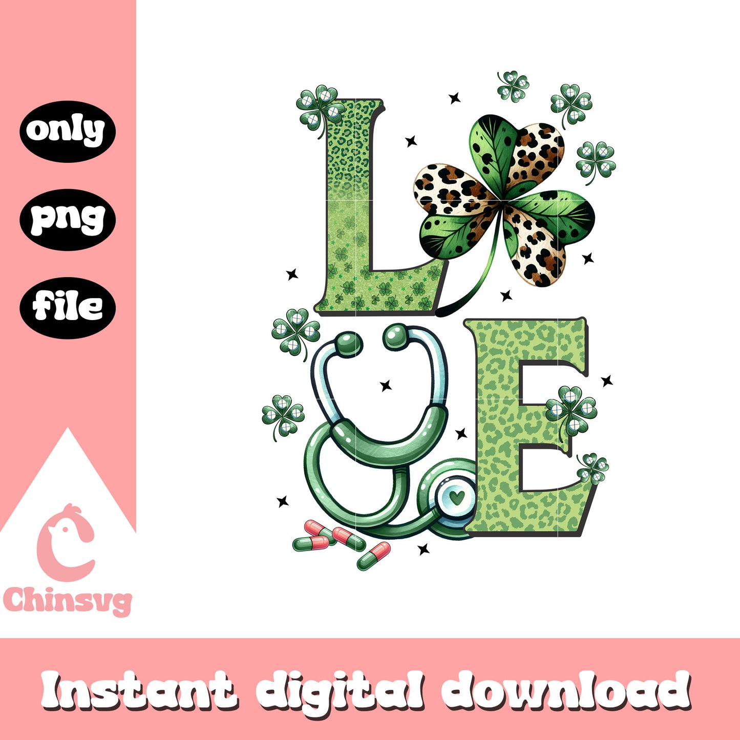 Love nurse st patrick’s png, st patrick day decoration​​ png
