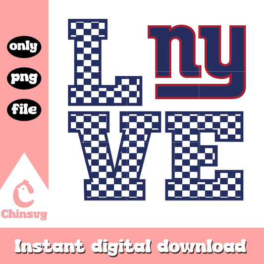 Love ny nfl team font design svg, New York Giants svg