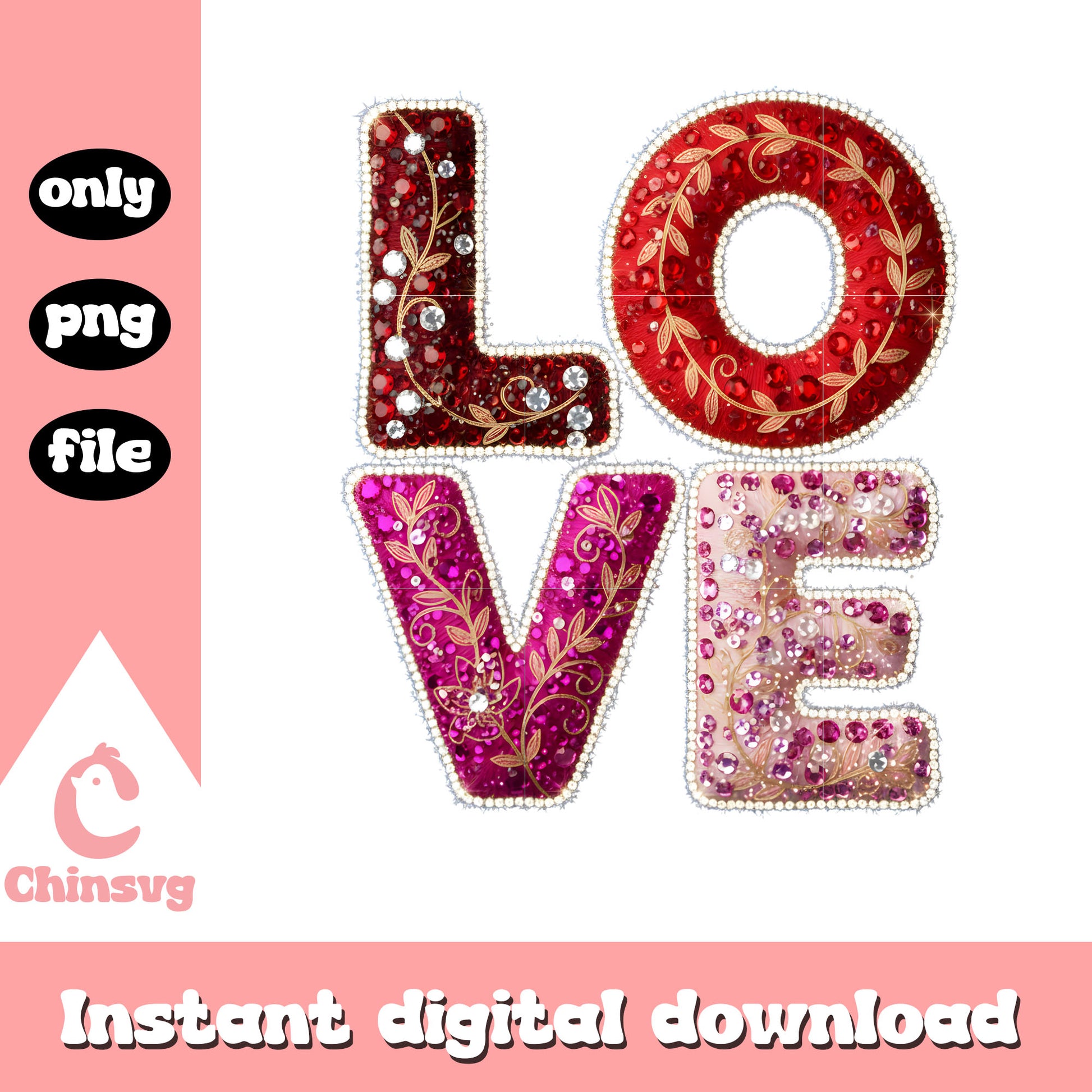 Love pink valentine crochet png, valentines day love​ png