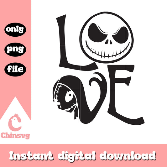 Love sally and jack face design png, sally and jack png