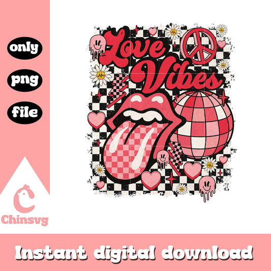 Love vibes touge lips valentine png, Love vibes png, lips design png