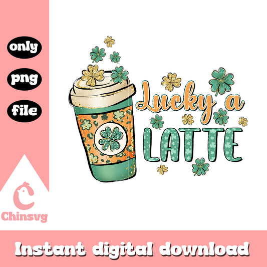 Lucky a latte shamrock png, st patrick's day decorations png