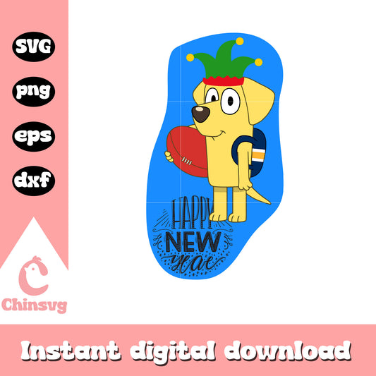 Lucky bluey happy new year design svg, lucky bluey​ svg