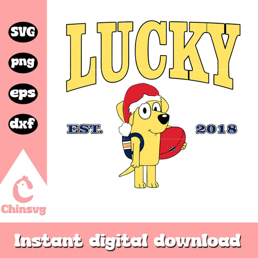 Lucky character est 2018 svg, lucky svg, bluey cartoon svg