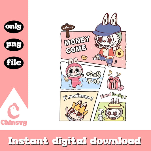 Lucky charms labubu cute doll design png, labubu art png