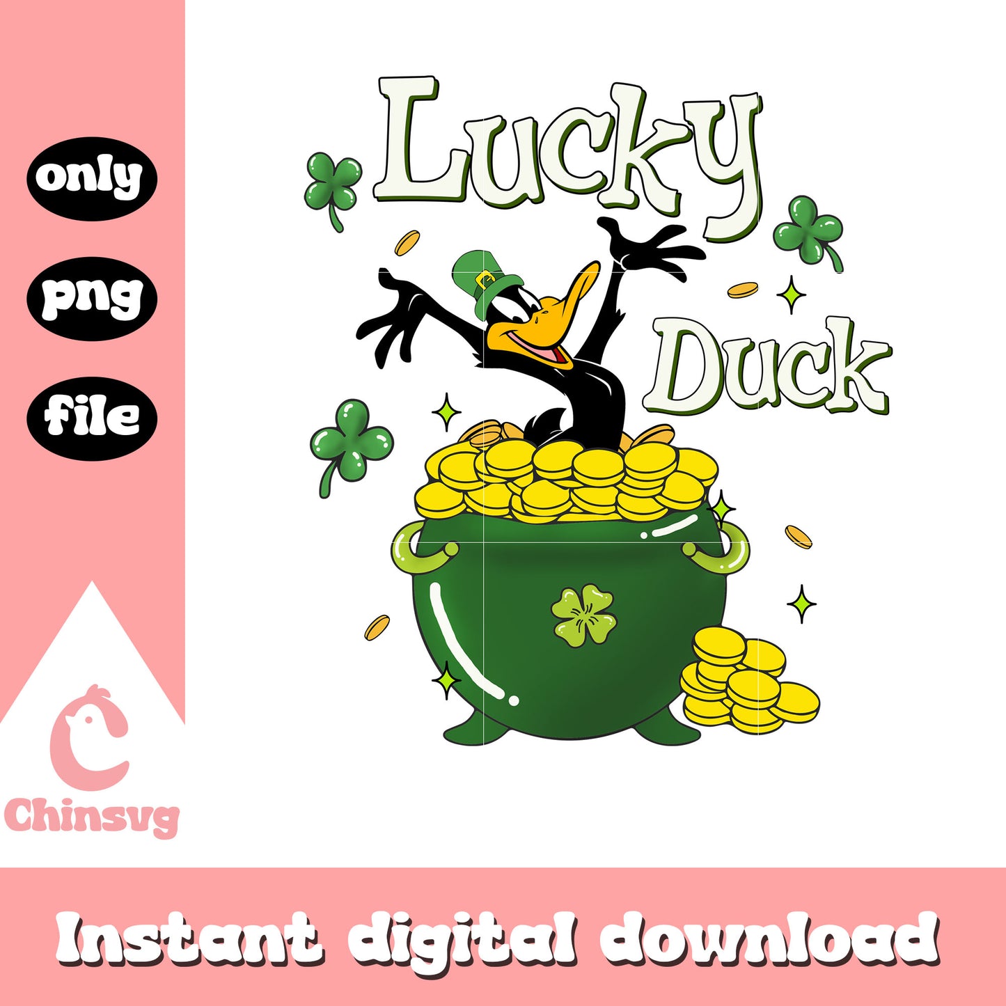 Lucky duck Daffy character png, disney png, patrick's day png