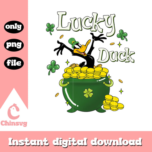 Lucky duck Daffy character png, disney png, patrick's day png