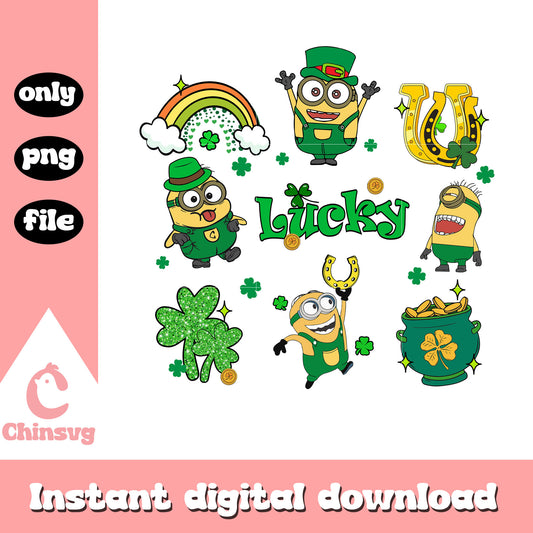 Lucky minions patrick day png, happy saint patricks day png