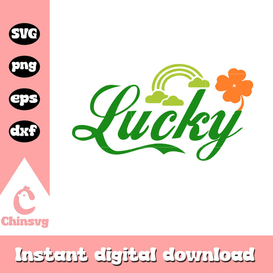Lucky patrick font design svg, st patricks day decorations svg