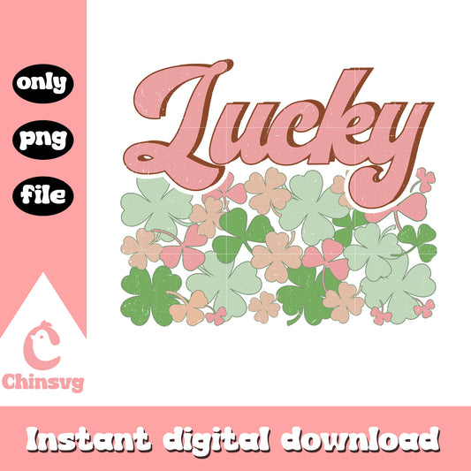 Lucky shamrock font design png, st patrick's day parade png