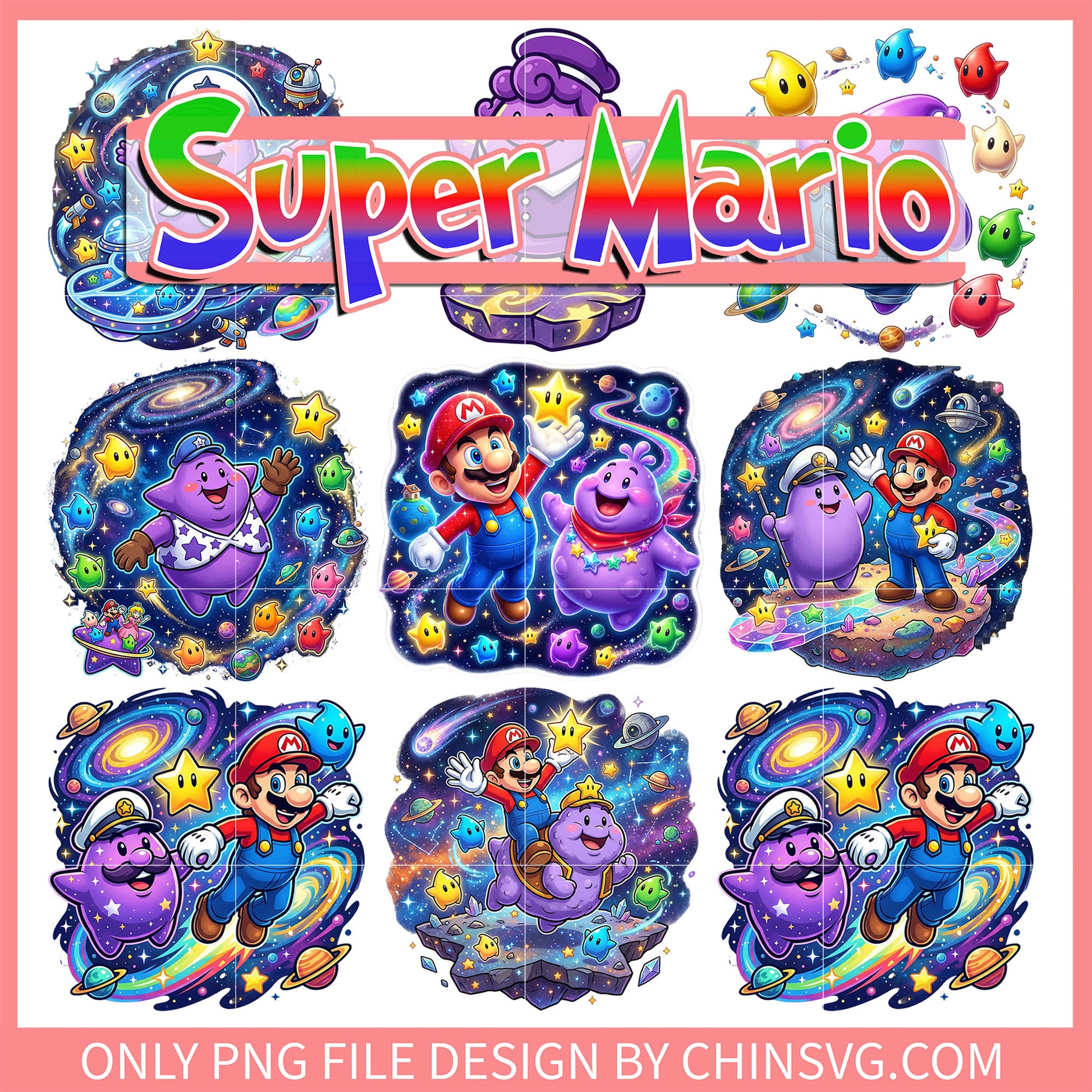 Luma mario galaxy design bundle png