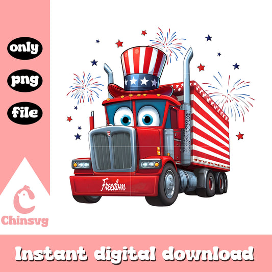 Mack car 4th of july firework png, mack car freedom day png