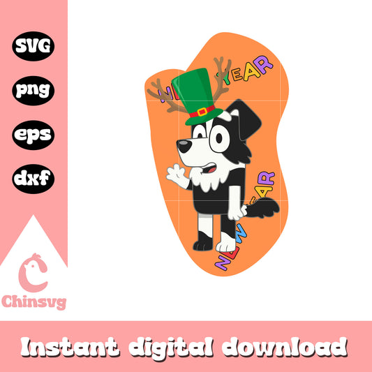 Mackenzie bluey new year design svg, mackenzie bluey​ svg