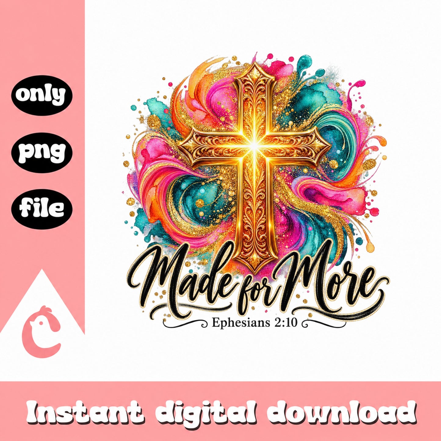 Made For More Cross PNG, Ephesians 2:10 Christian Quote, PNG File