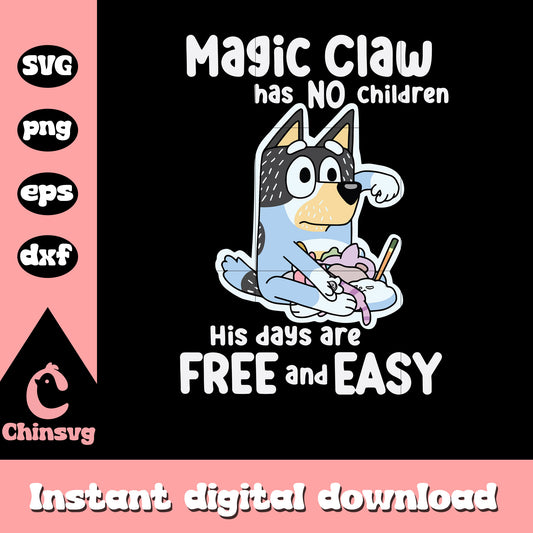 Magic claw has no children svg, Bandit Heeler svg, cartoon character svg