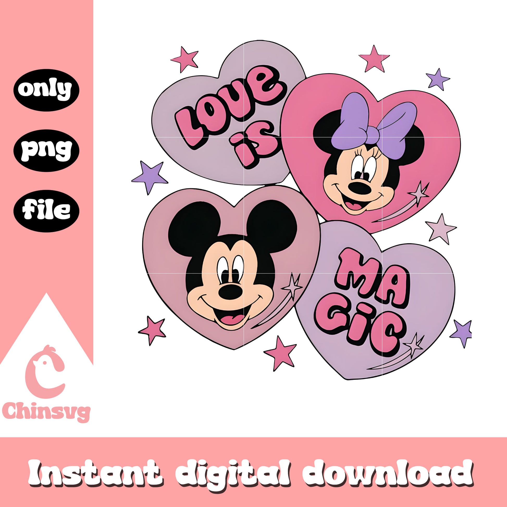 Magic mickey minnie valentine png, disney valentine's day​ png