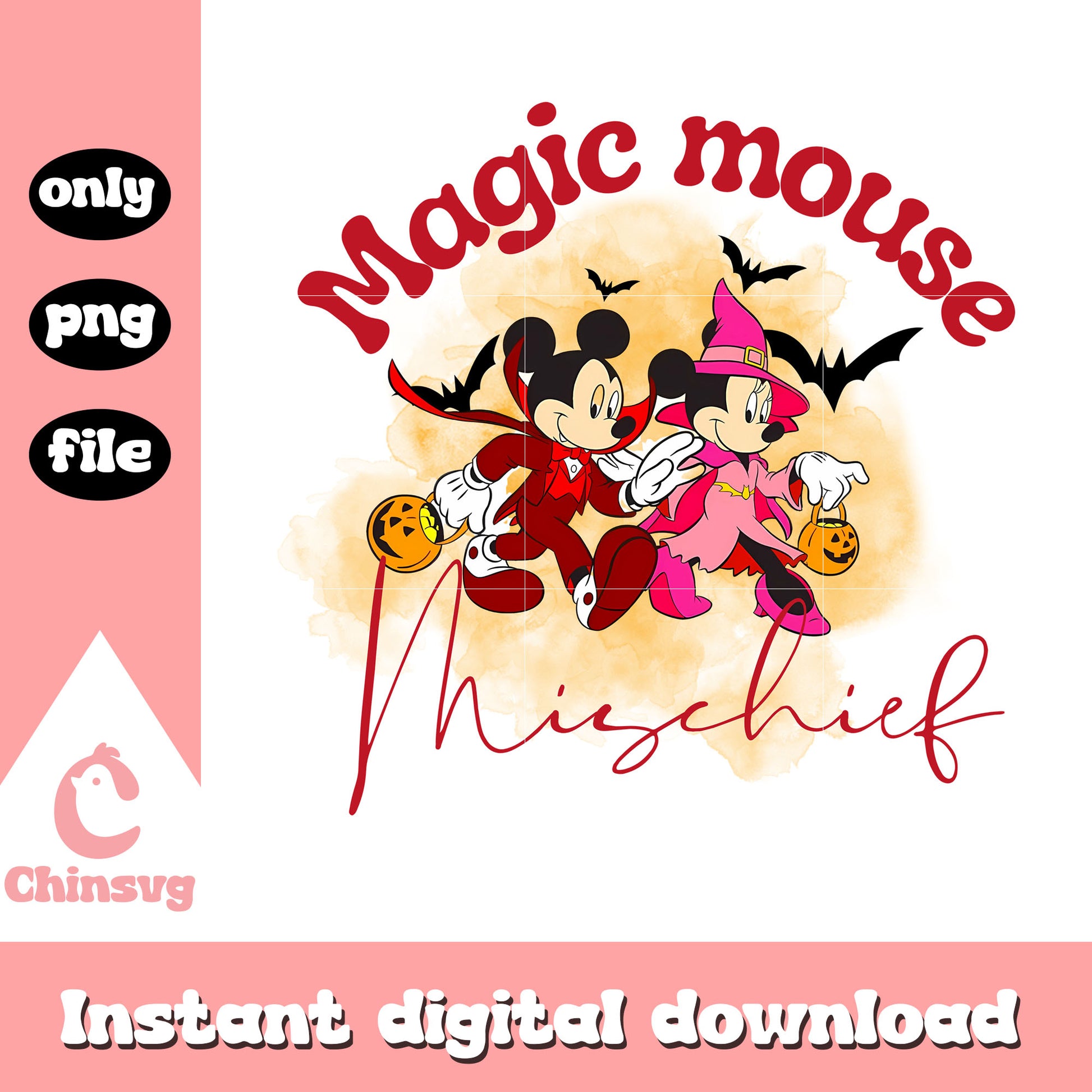 Magic mouse mischief design png, mickey and minnie png