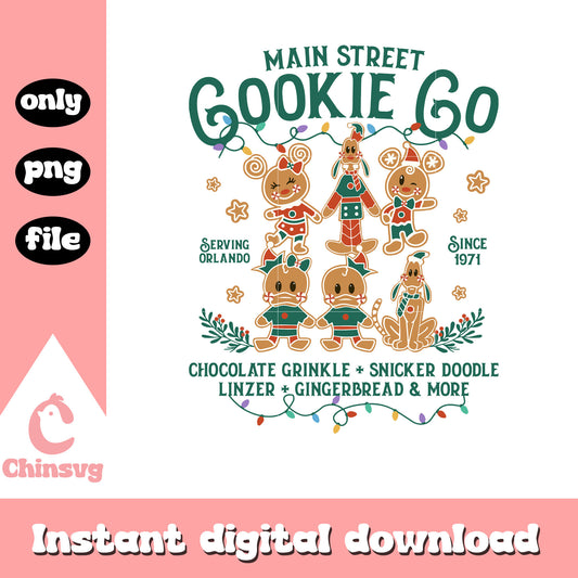 Main street cookie co disney design png, christmas gingerbread png