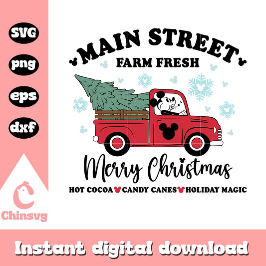 Main street farm fresh merry christmas svg, main street svg