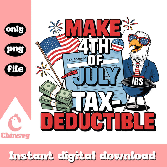 Make 4th of july tax deductible png, usa eagle irs png