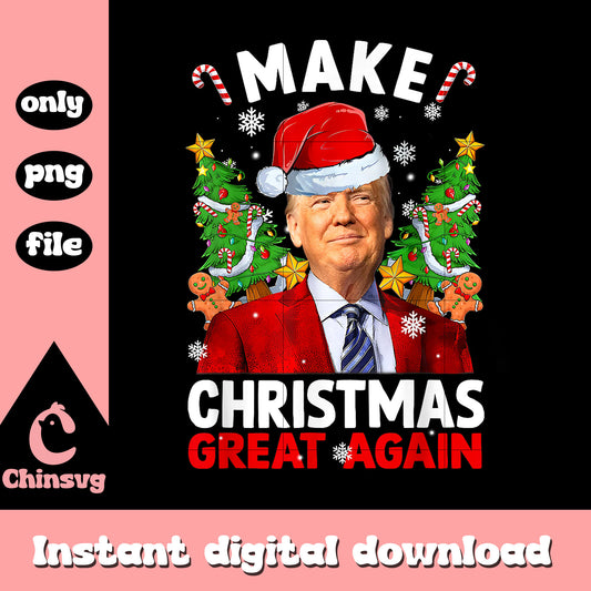 Make christmas great again trump santa design png, trump christmas​ png