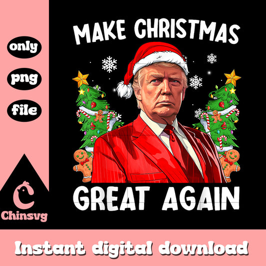 Make christmas great again trump santa snow png, trump merry christmas​ png