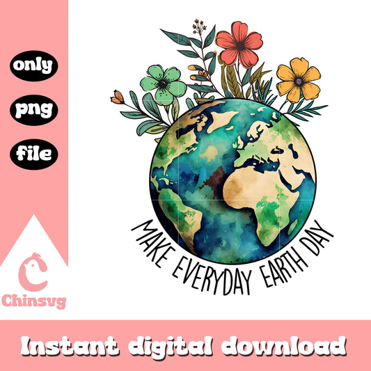 Make everyday earth day png, happy earth day png, global earth png