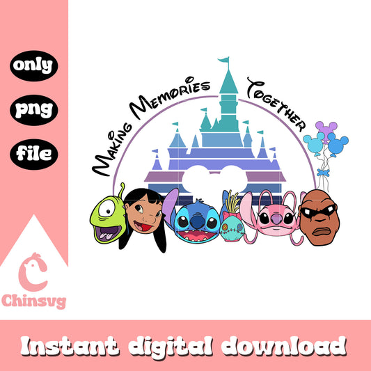 Making memories together disney png, stitch character​ png