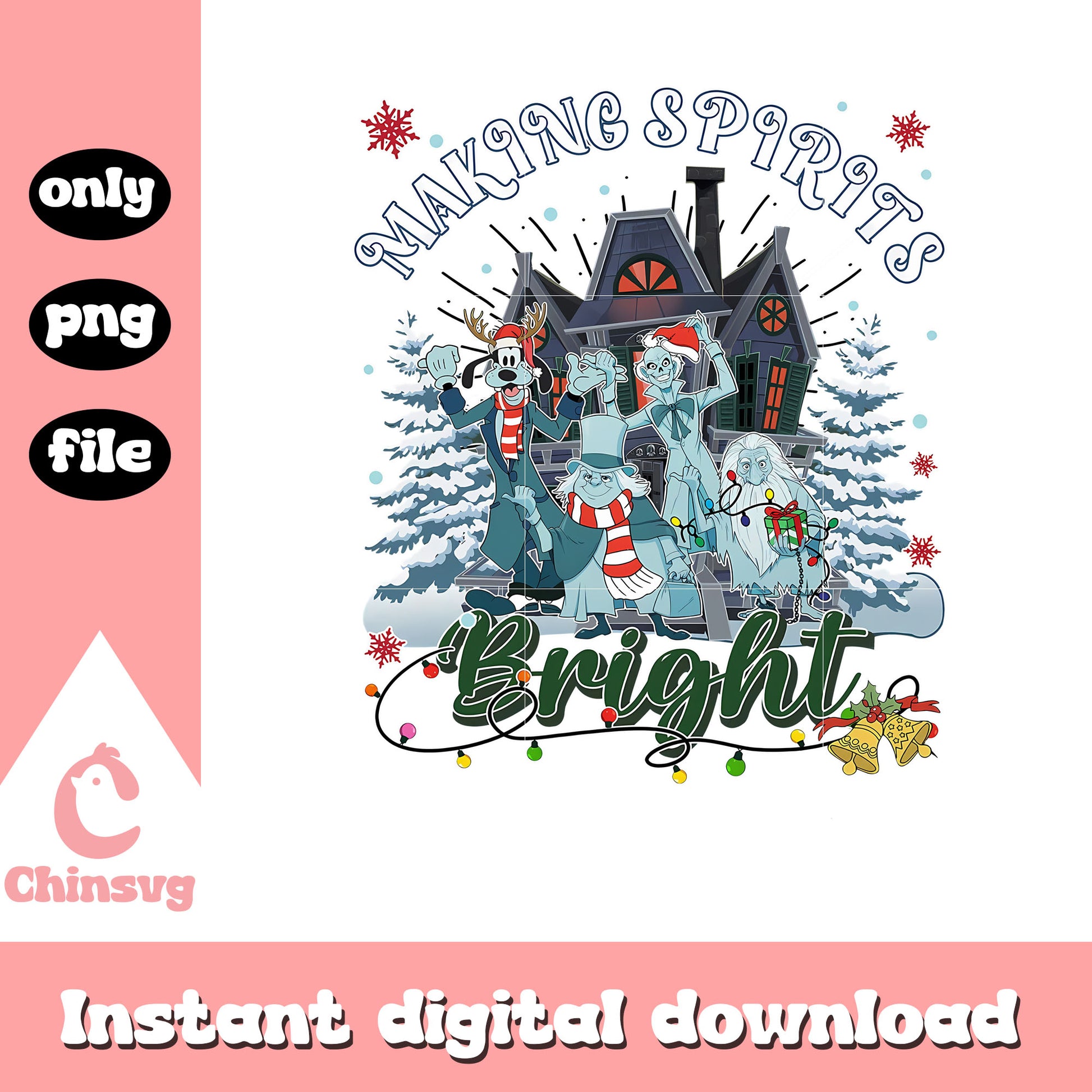 Making spirits bright mickey disney png, christmas spirit png