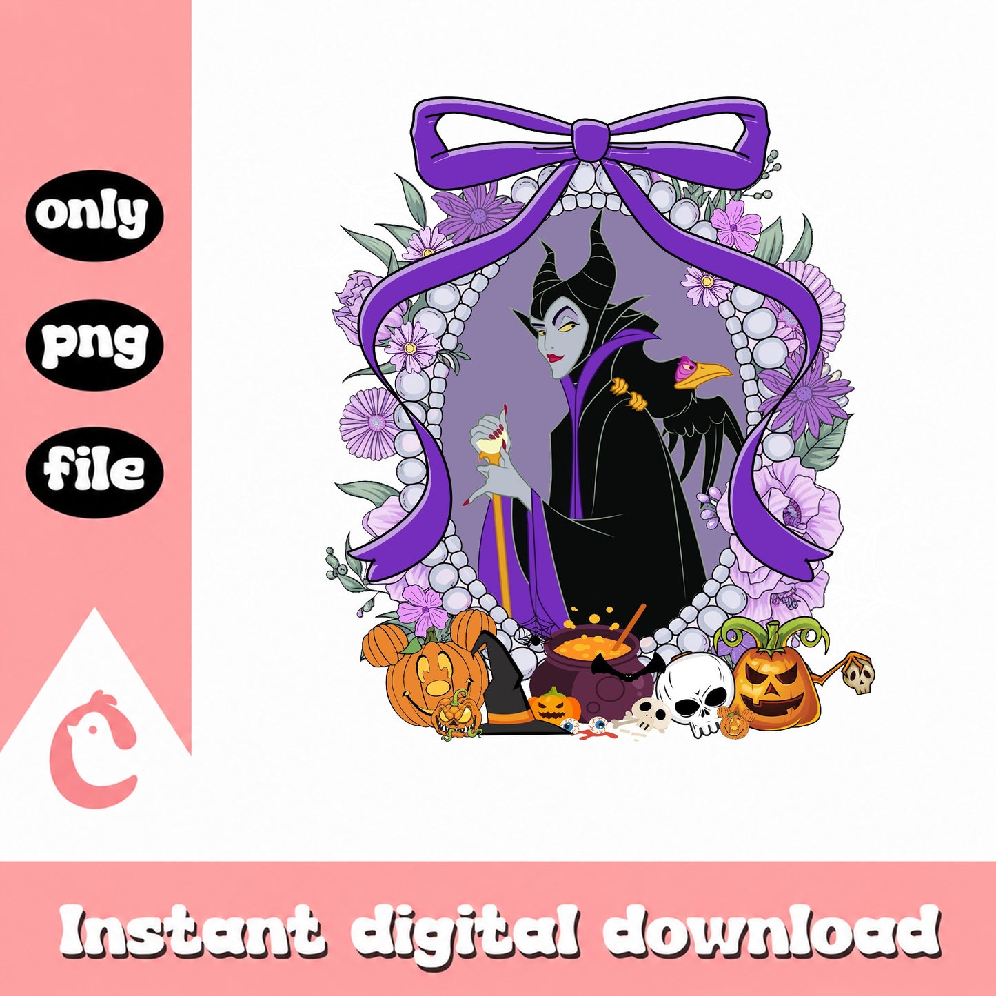 Maleficent Halloween PNG, Disney Villain Halloween PNG, Witch PNG