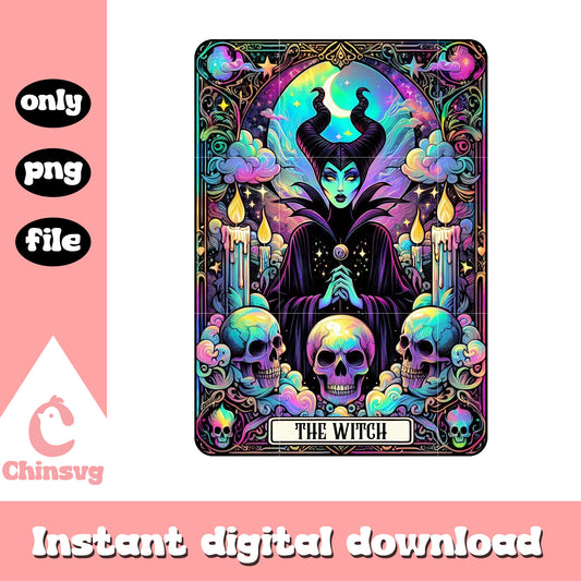 Maleficent tarot card design png, Maleficent the witch png
