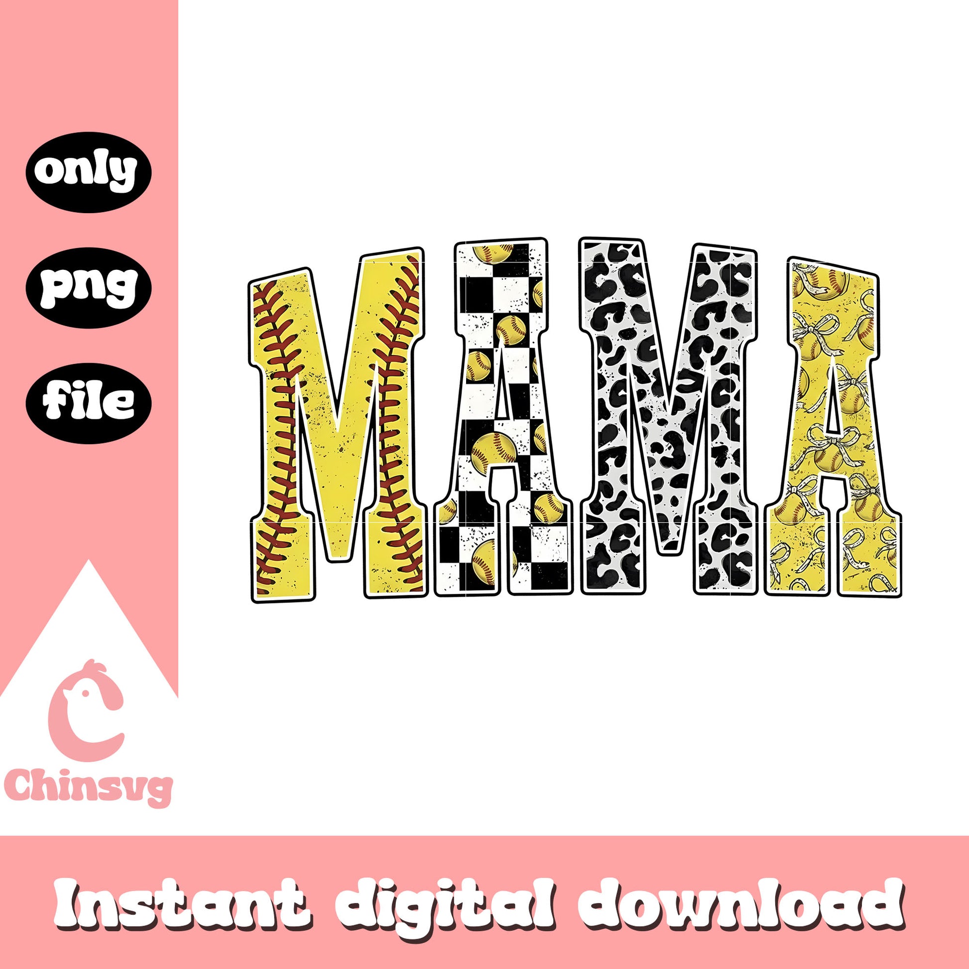 Mama baseball logo design png