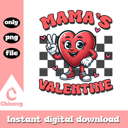 Mama's valentine heart valentine png, happy valentine's day png