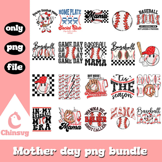Mama baseball costume bundle png, baseball png, mother day png