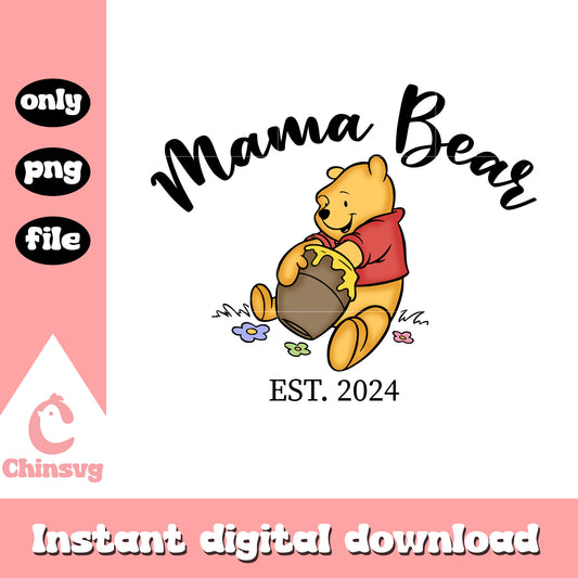 Mama bear est 2024 png, winnie the pooh png, disney png
