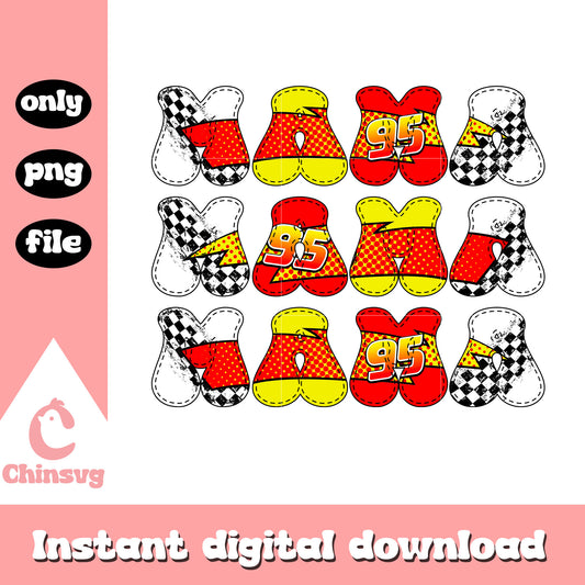 Mama disney cars font design png, disney cars png, mama png