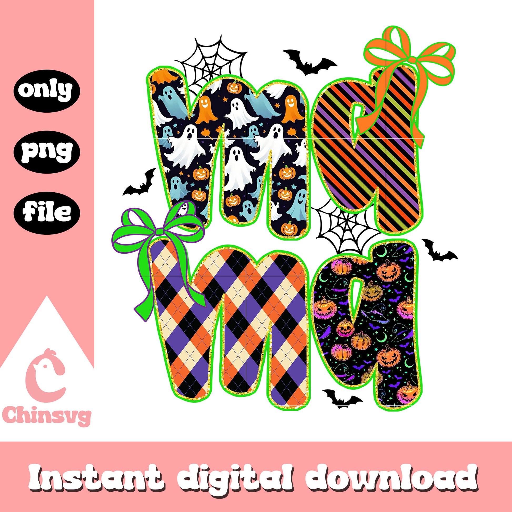 Mama halloween coquette vibes design png, happy halloween png