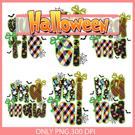 Mama halloween design bundle png, halloween fonts​ png, halloween png