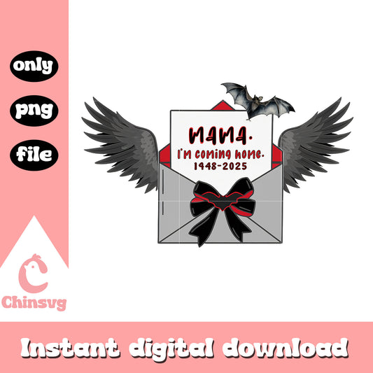 Mama i'm coming home letters design png, rip ozzy osbourne png