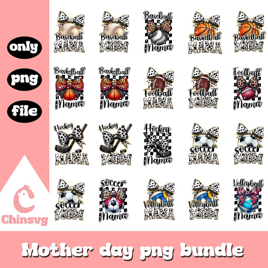 Mama soccer bow custume bundle png, soccer png, mother day png