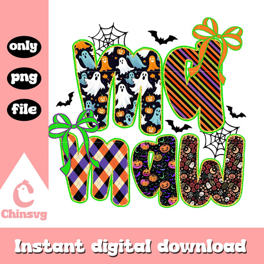 Mamaw halloween coquette vibes design png, mama halloween png