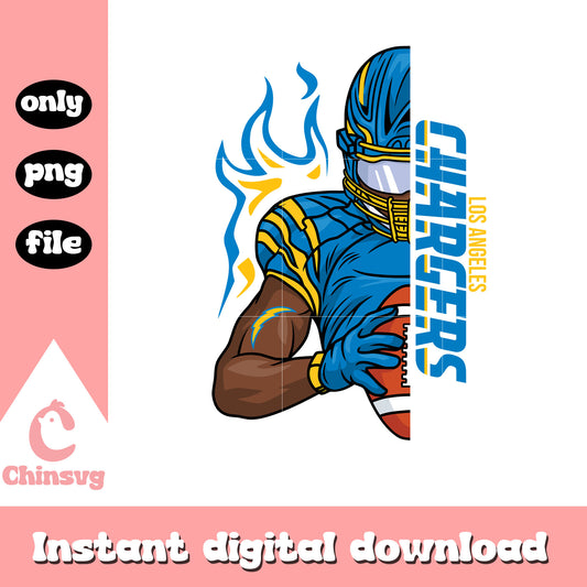 Man custom logo chargers png, nfl los angeles chargers​ png