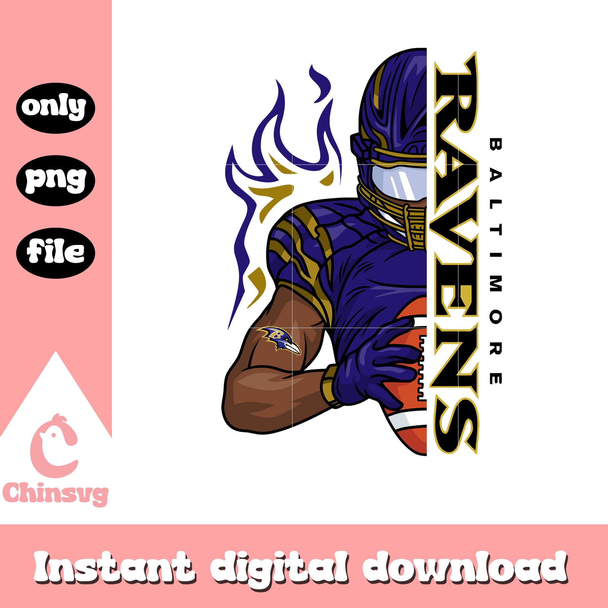 Man custom logo ravens png, nfl baltimore ravens​​​ ​png