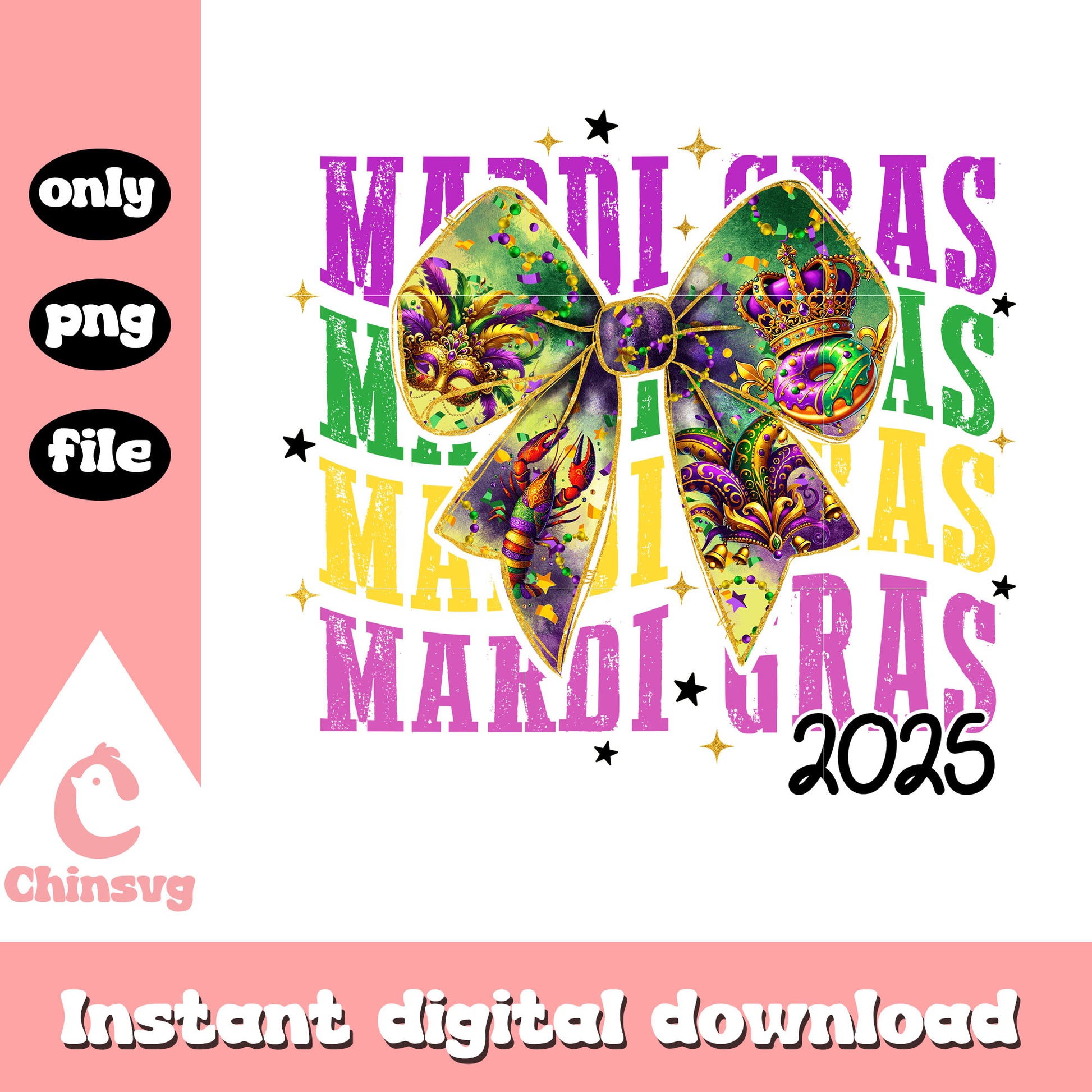 Mardi gras 2025 ribbon design png, mardi gras png, ribbon png