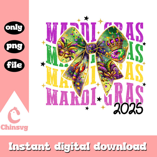 Mardi gras 2025 ribbon design png, mardi gras png, ribbon png