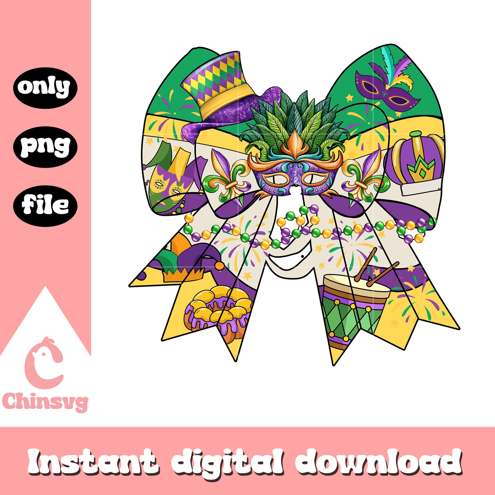 Mardi gras bow cartoon png, mardi gras what it means​​ png