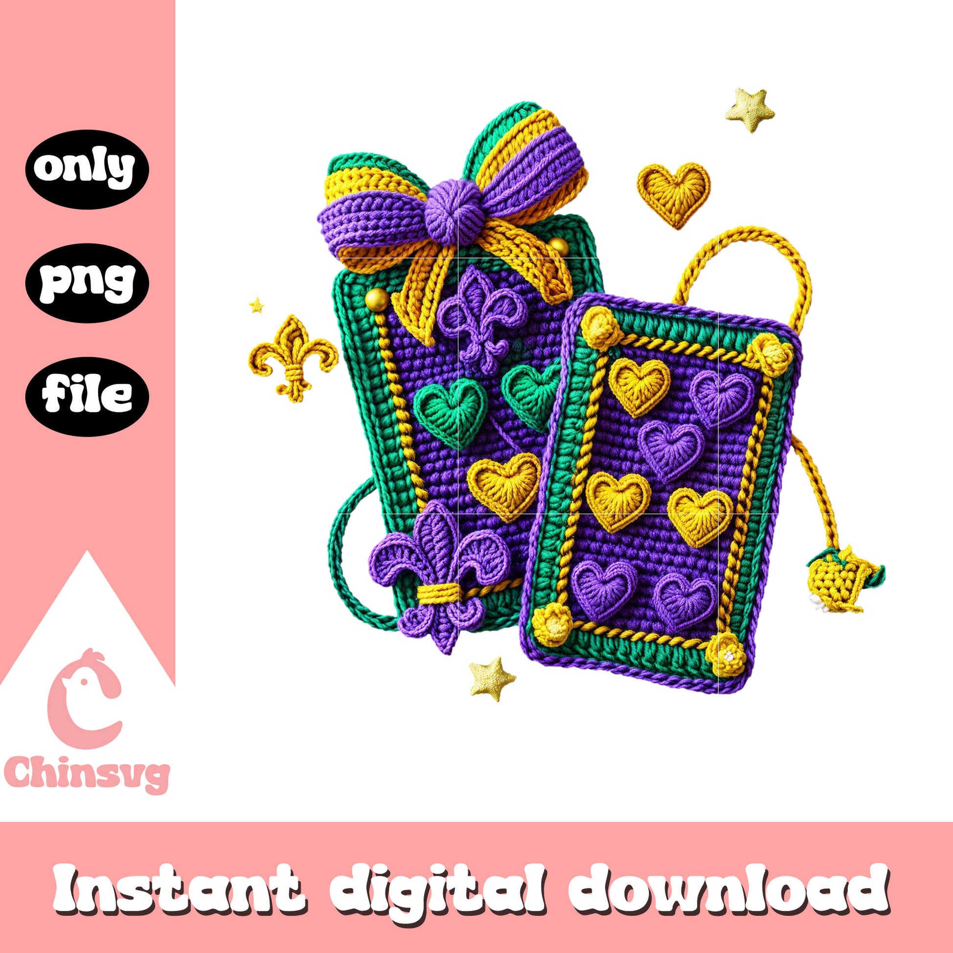 Mardi gras bow hearts png, louisiana mardi gras​​​​​​​​​​​ png