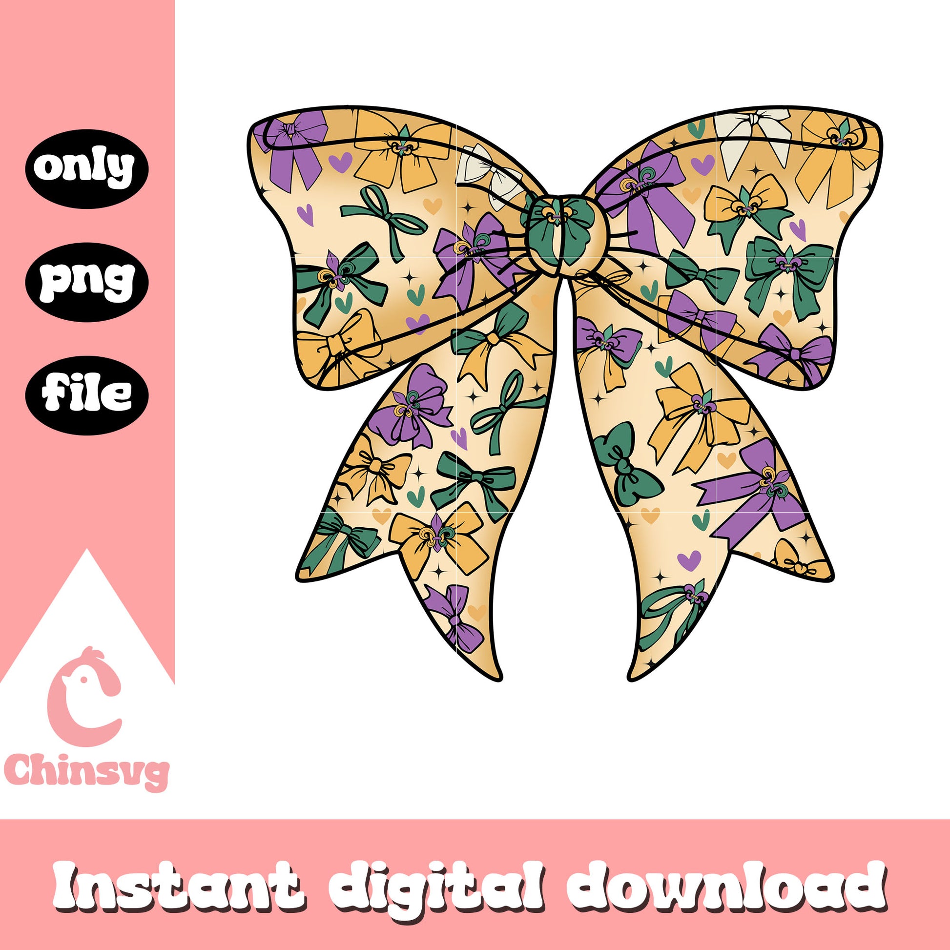 Mardi gras bow vintage png, mardi gras 2026 new orleans png